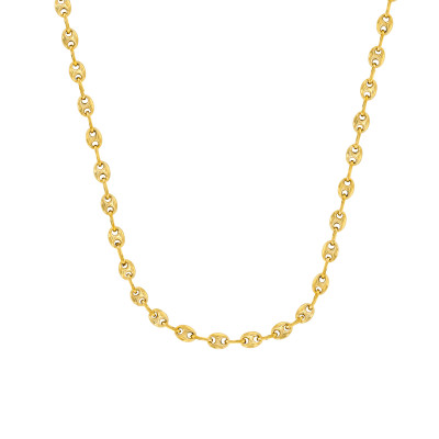 Chaîne Grain de Café Creuse, Or Jaune 750 - 40 cm - Manillon