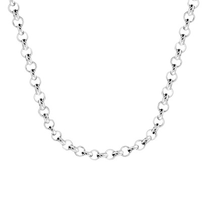 Chaîne Jaseron en Or Blanc 750, longueur 60 cm, 1.80 & 2.50mm - Manillon