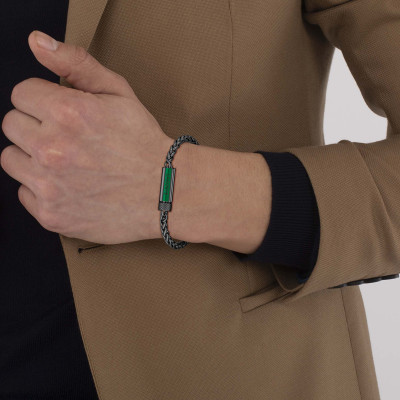 Bracelet Spelt Acier Noir - 2040339, 19 cm - Lacoste