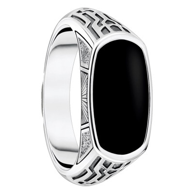 Chevalière Chemin de Vie, Argent 925 & Onyx Noir, TR2429-507-11 - Thomas Sabo