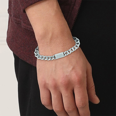 Bracelet Chain Link, Acier, 17,5 cm - 1580144S - Boss