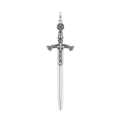 Pendentif Épée, Argent 925 & Pierres Noires et Rouges - PE900-640-28 - Thomas Sabo